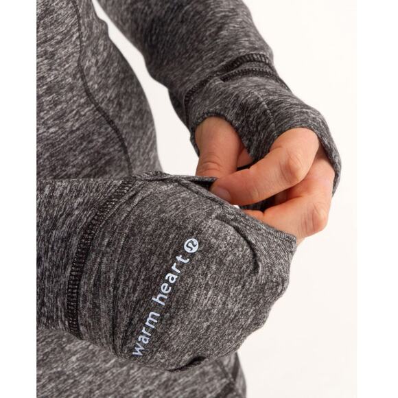 Lululemon Run Your Heart Out Pullover Heathered Black Sweatshirt Size 6 - Picture 11 of 12